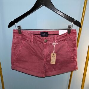 American Eagle 4 Midi Cuffed Color Shorts Low Rise Stretch